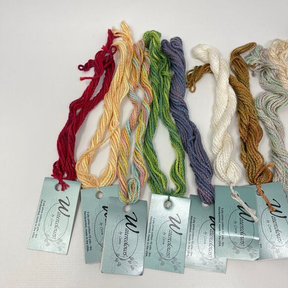 Watercolours by Caron Embroidery Needlepoint Thread Floss String Lot 11 Skeins - Picture 2 of 6